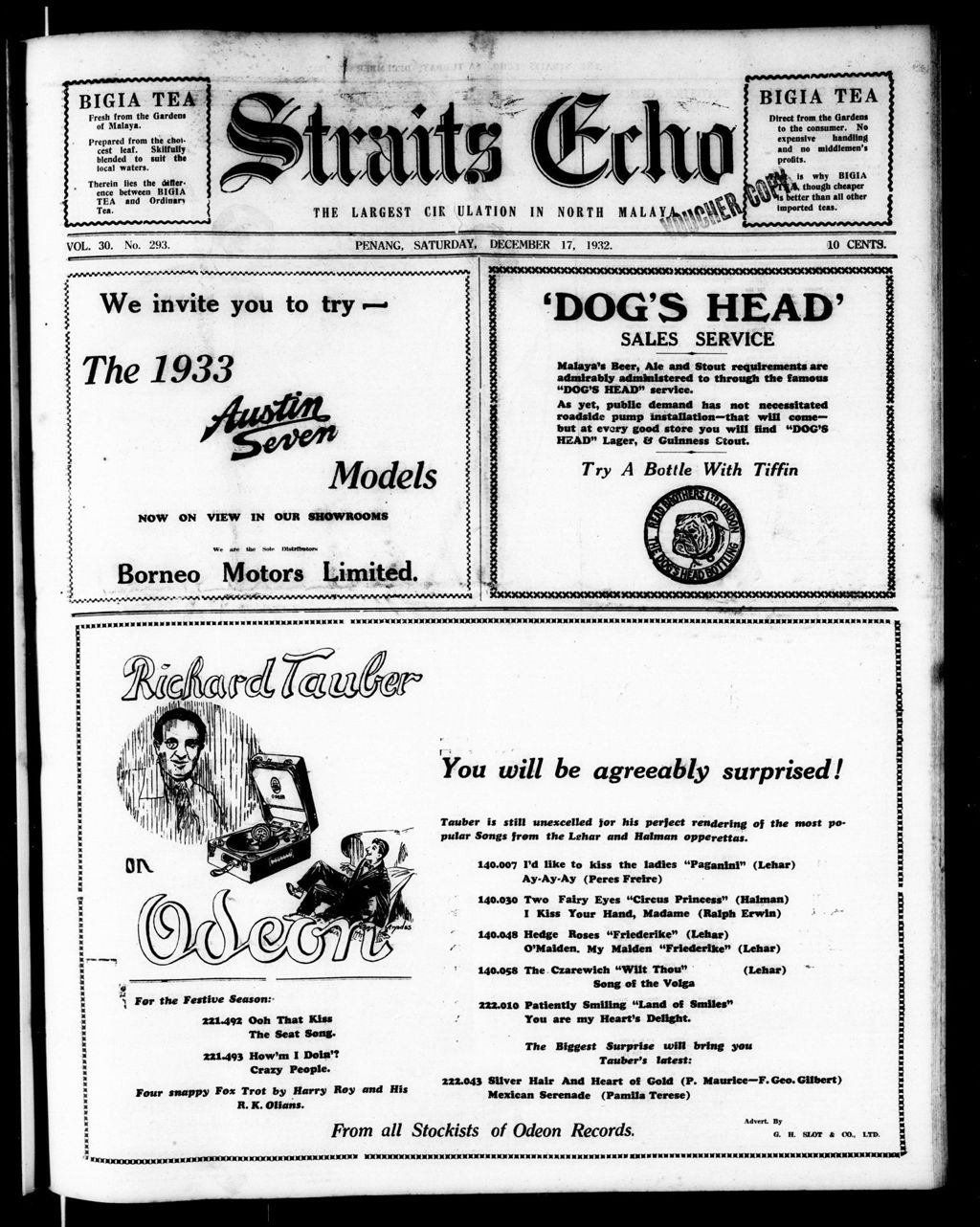 Miniature of Straits Echo 17 December 1932