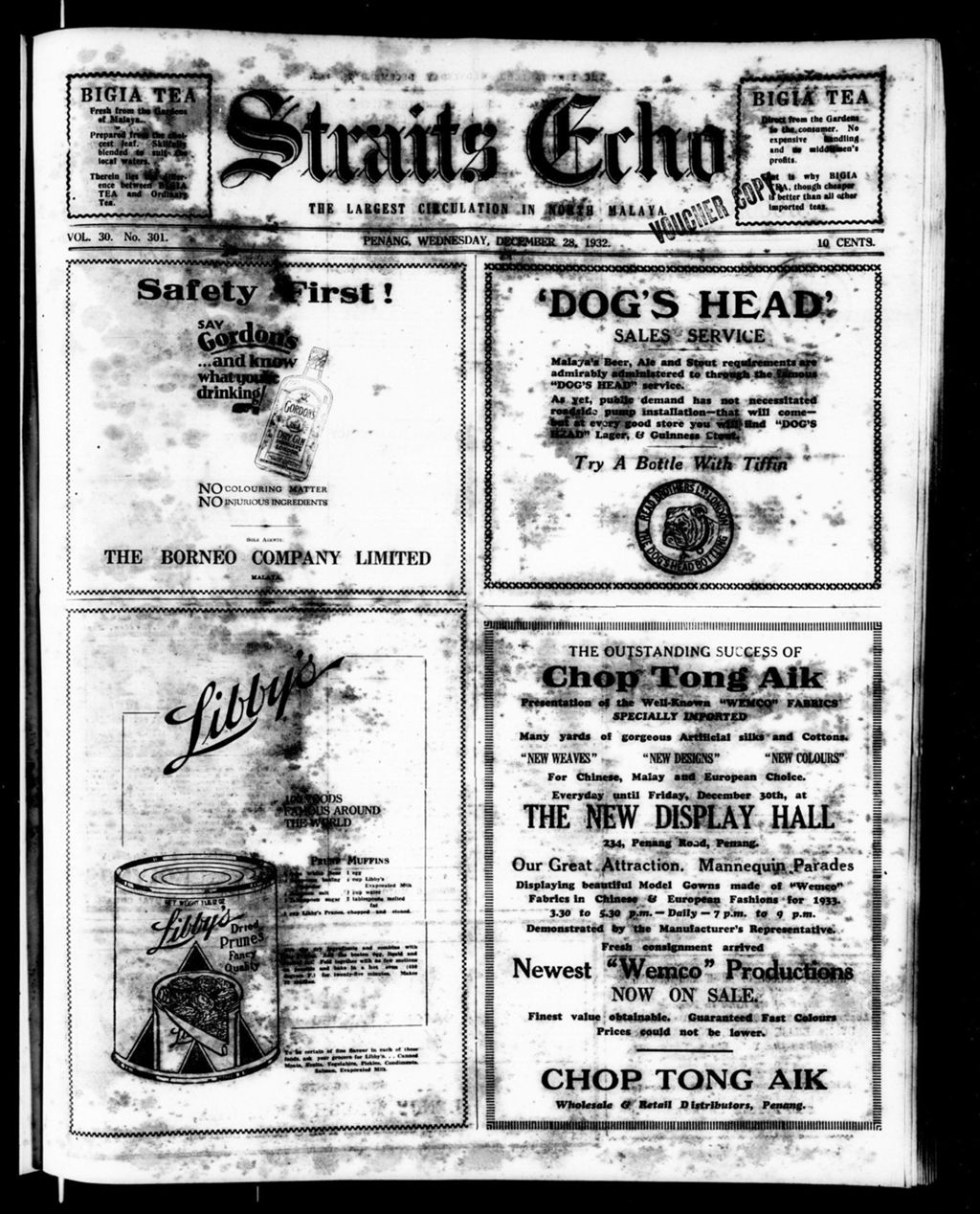 Miniature of Straits Echo 28 December 1932