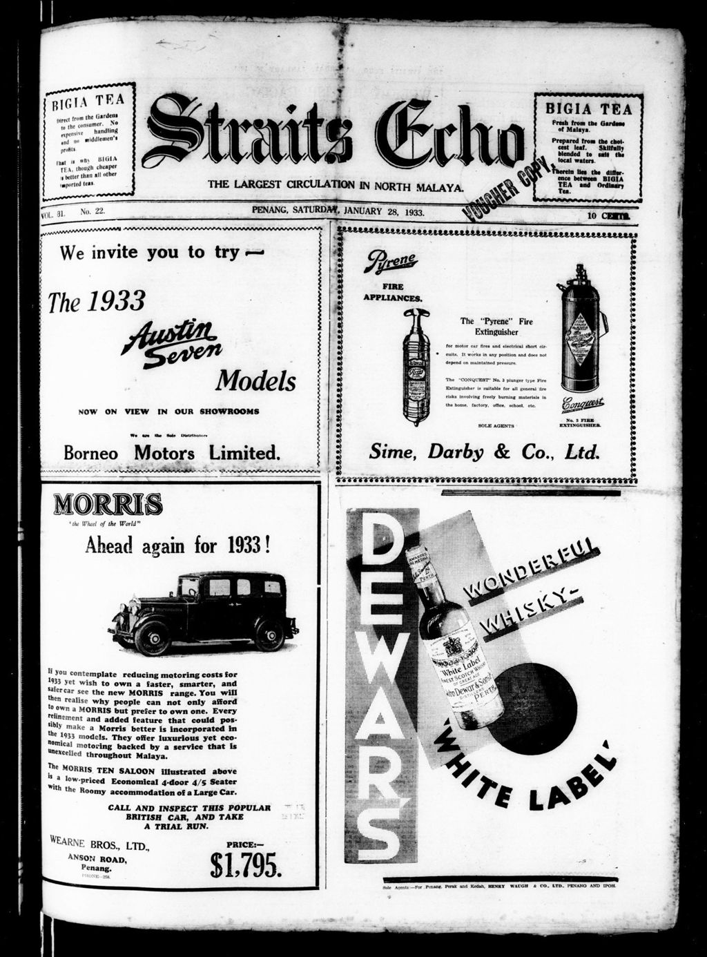 Miniature of Straits Echo 28 January 1933