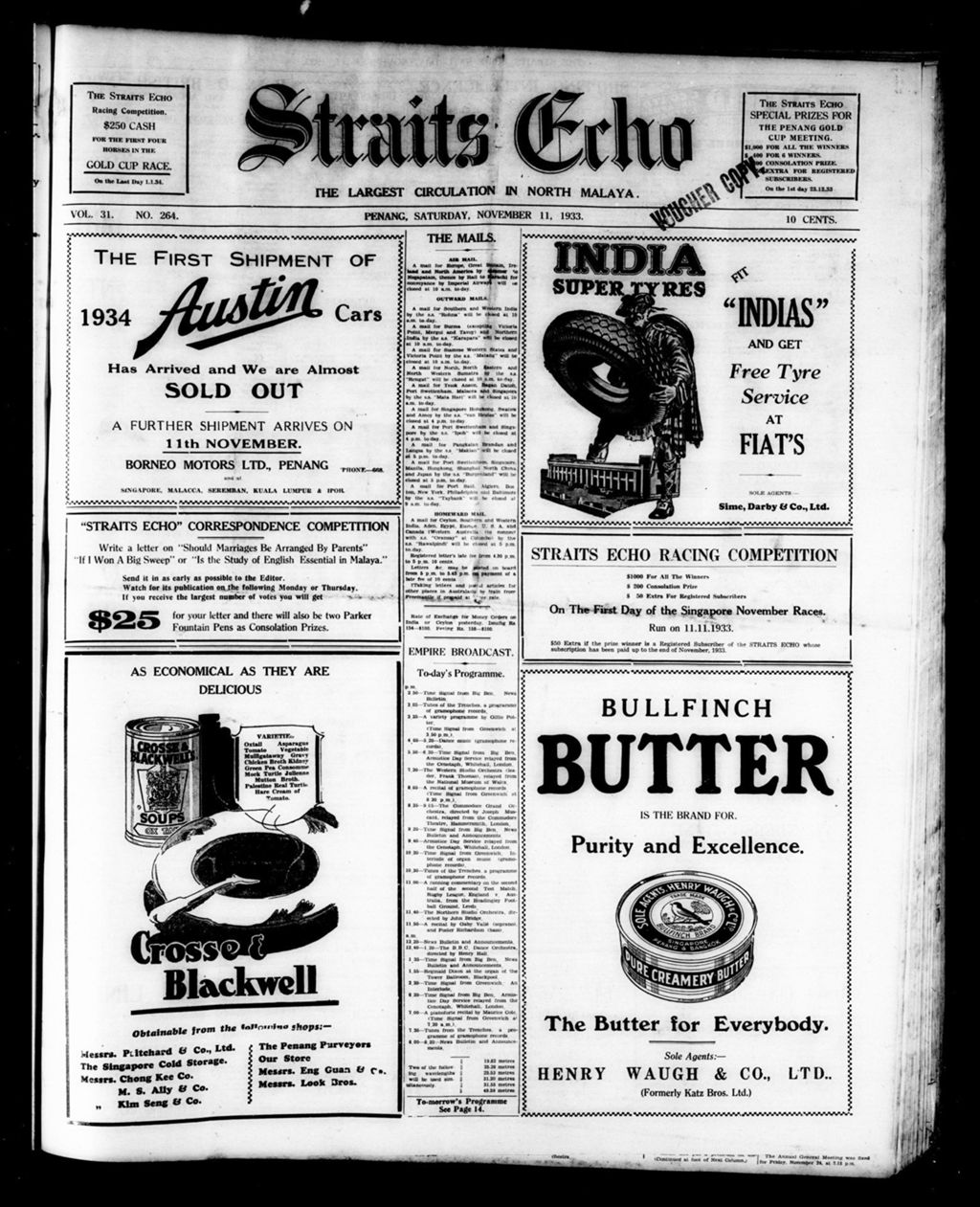 Miniature of Straits Echo 11 November 1933