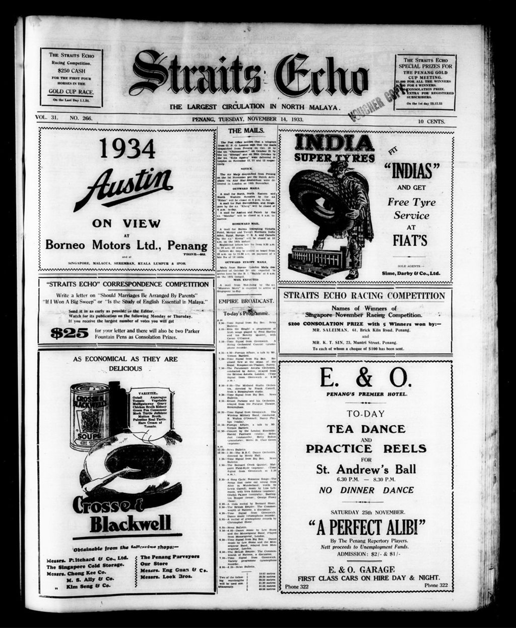 Miniature of Straits Echo 14 November 1933