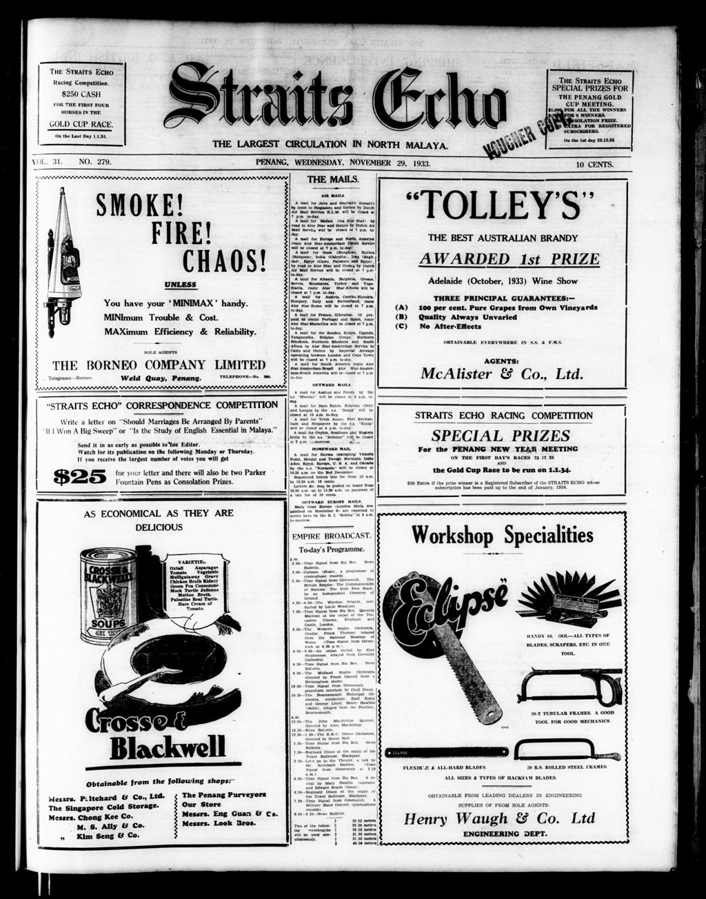 Miniature of Straits Echo 29 November 1933