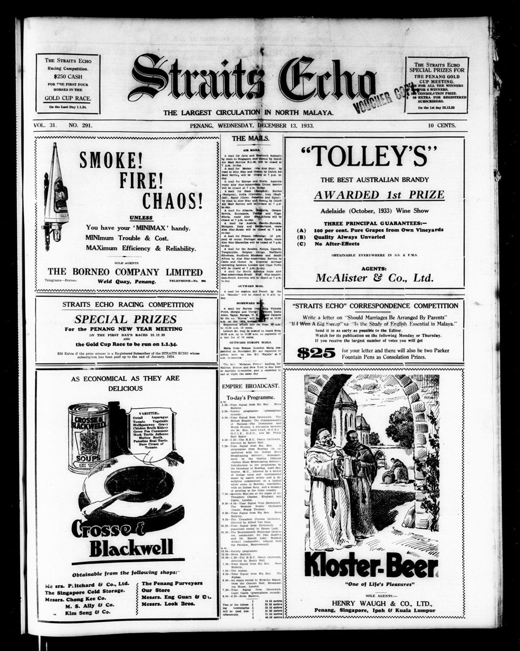 Miniature of Straits Echo 13 December 1933