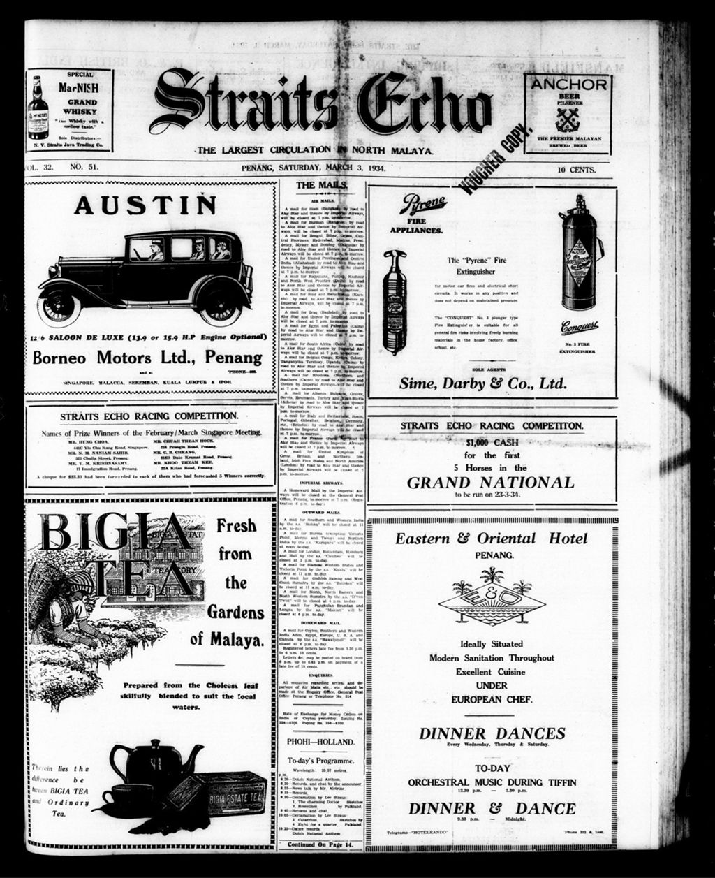 Miniature of Straits Echo 03 March 1934