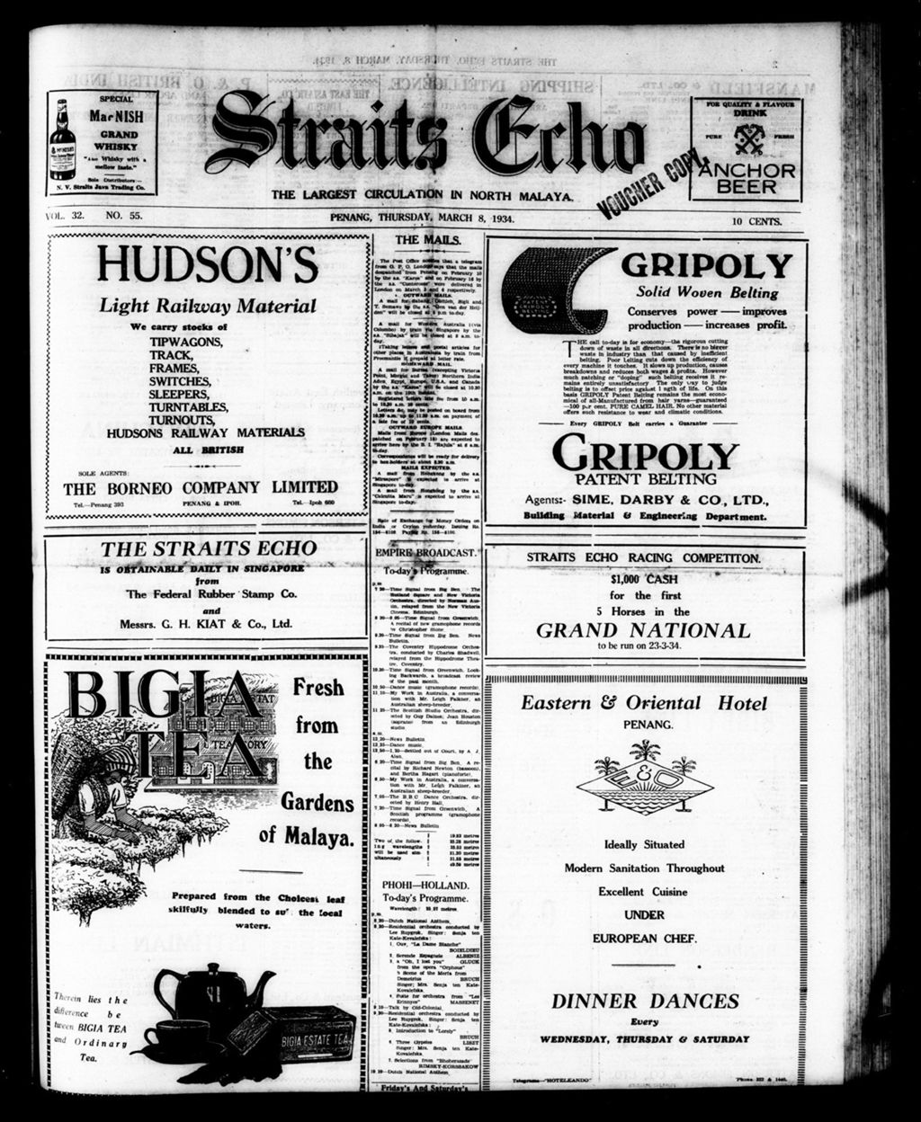 Miniature of Straits Echo 08 March 1934