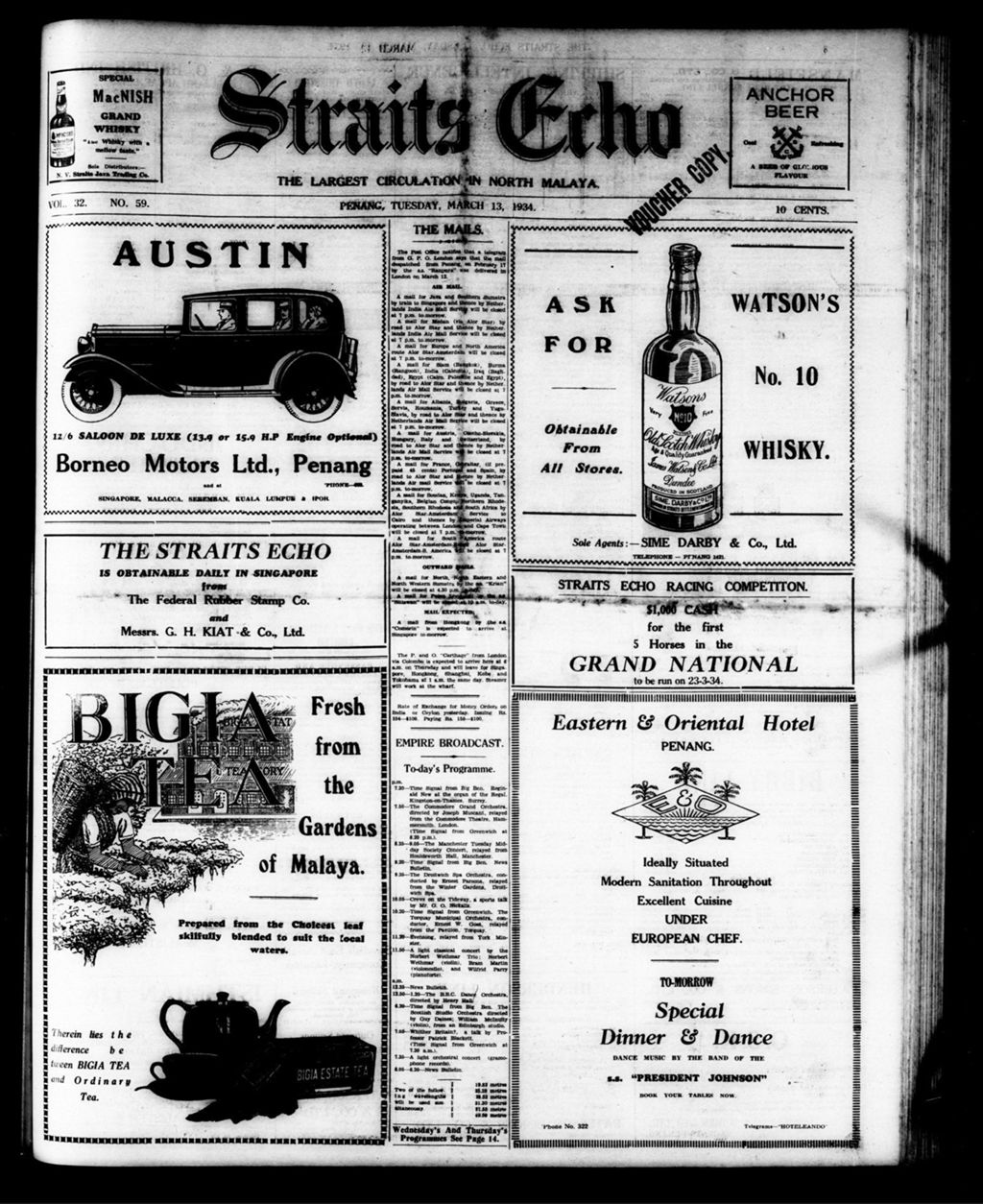 Miniature of Straits Echo 13 March 1934