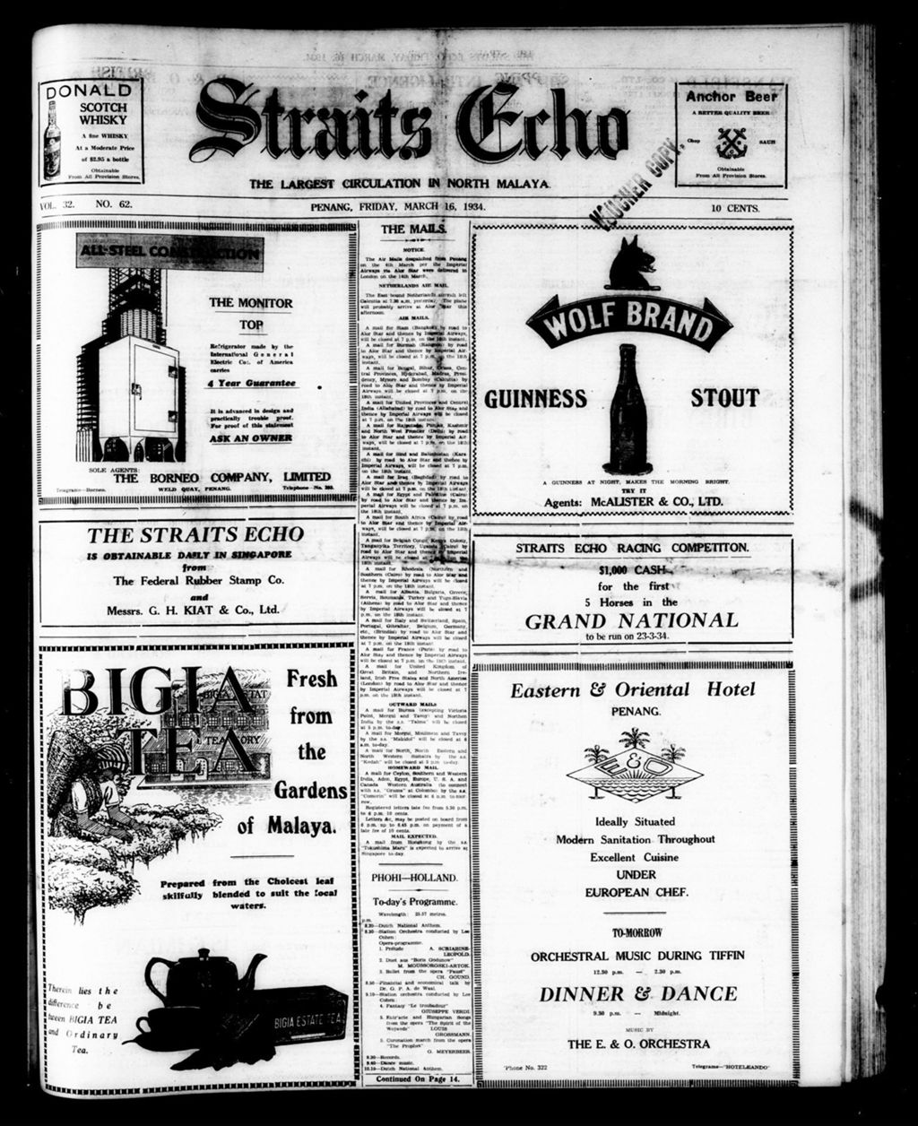 Miniature of Straits Echo 16 March 1934