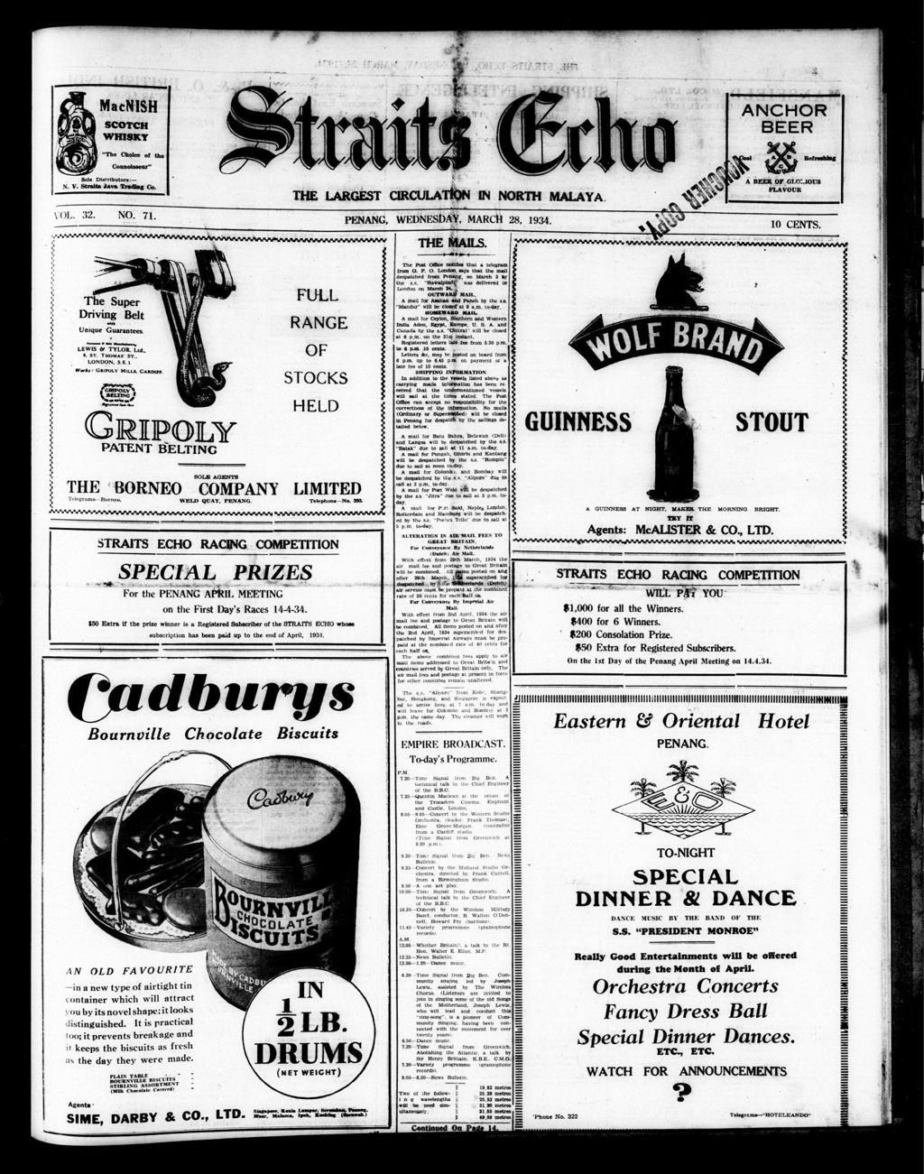 Miniature of Straits Echo 28 March 1934