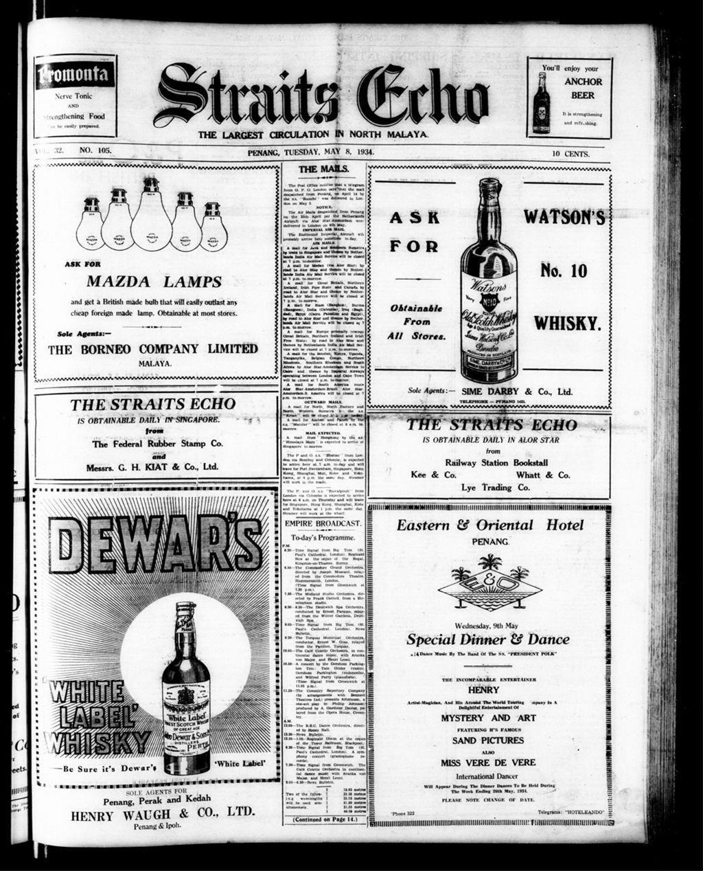 Miniature of Straits Echo 08 May 1934