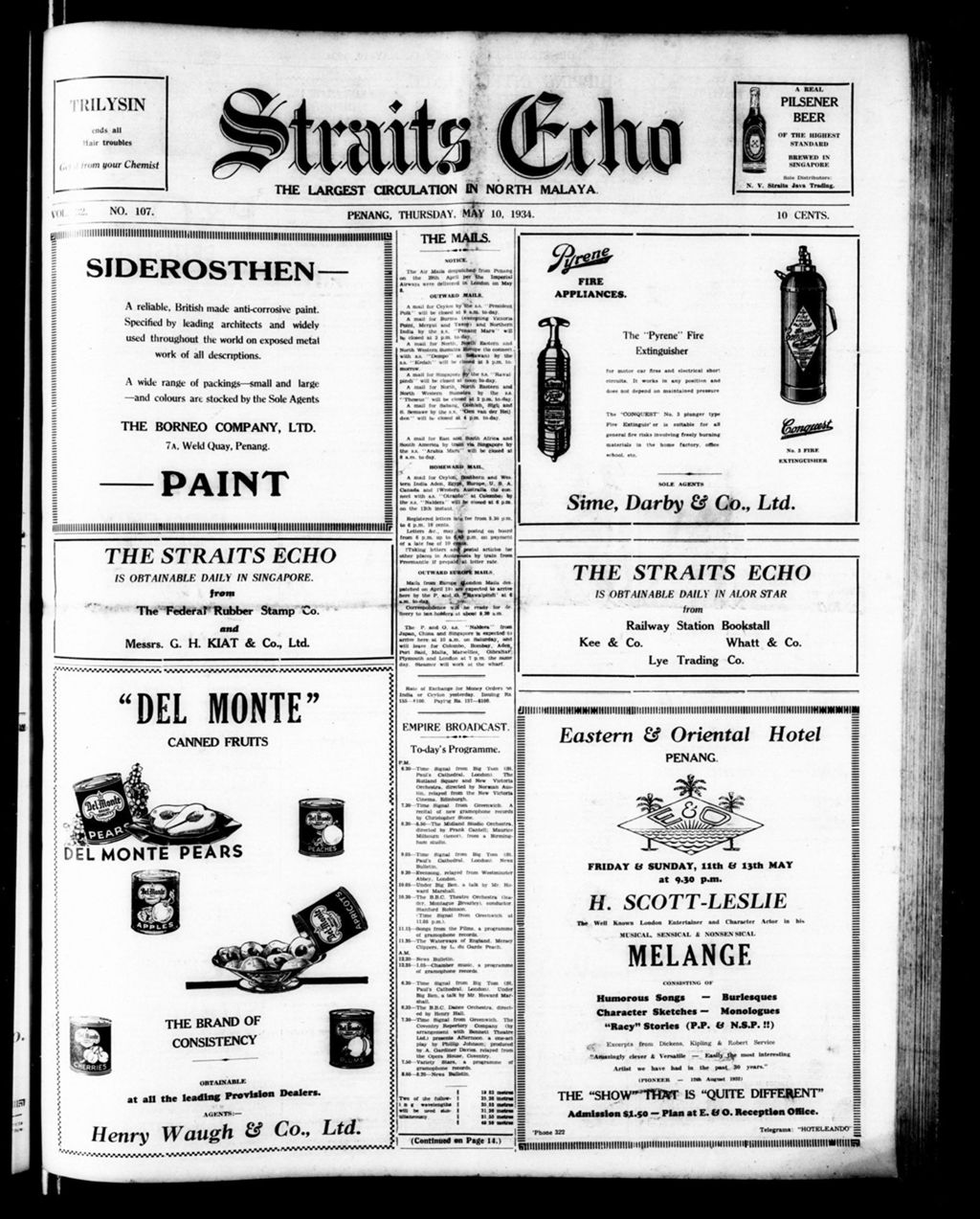 Miniature of Straits Echo 10 May 1934