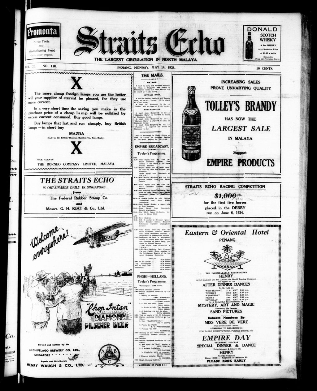 Miniature of Straits Echo 14 May 1934