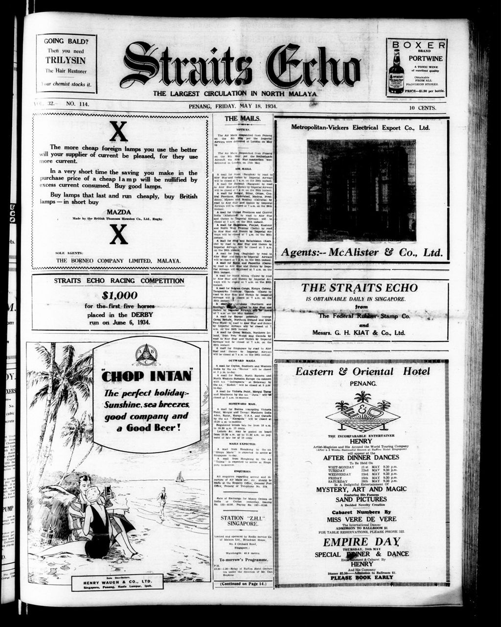 Miniature of Straits Echo 18 May 1934