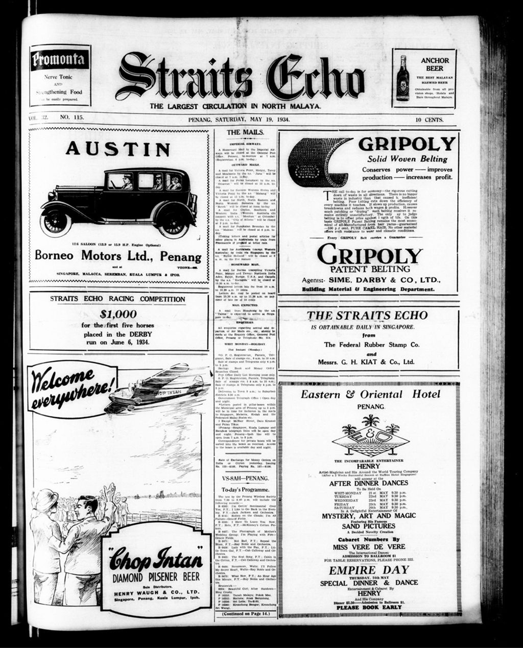 Miniature of Straits Echo 19 May 1934