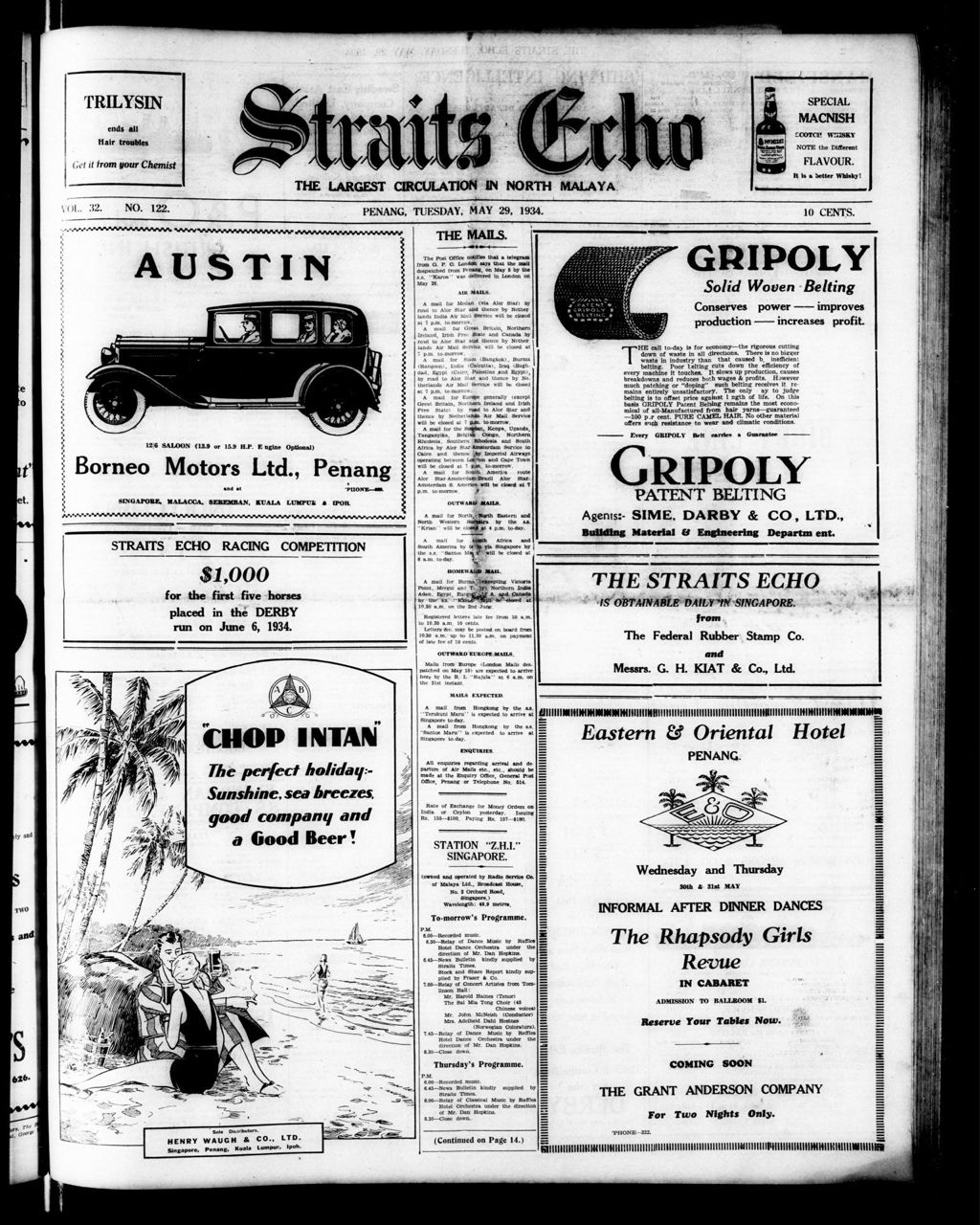 Miniature of Straits Echo 29 May 1934