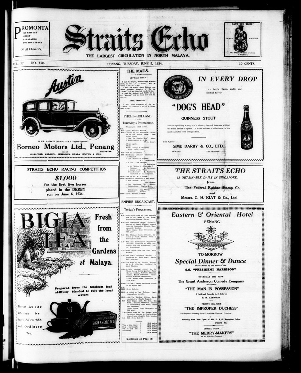 Miniature of Straits Echo 05 June 1934