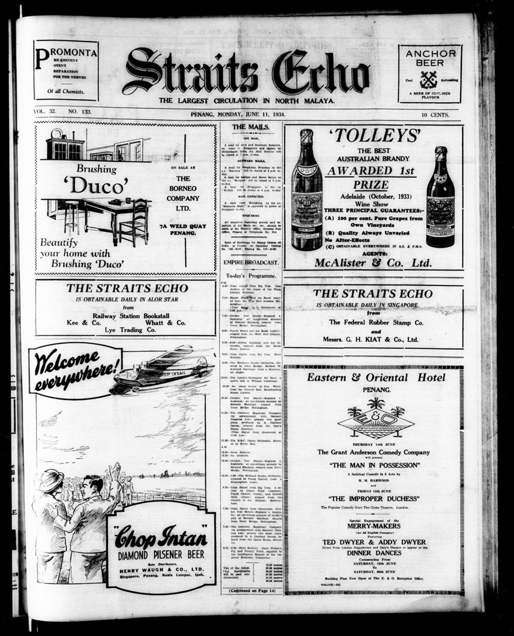 Miniature of Straits Echo 11 June 1934