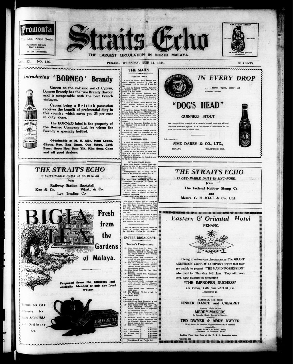 Miniature of Straits Echo 14 June 1934