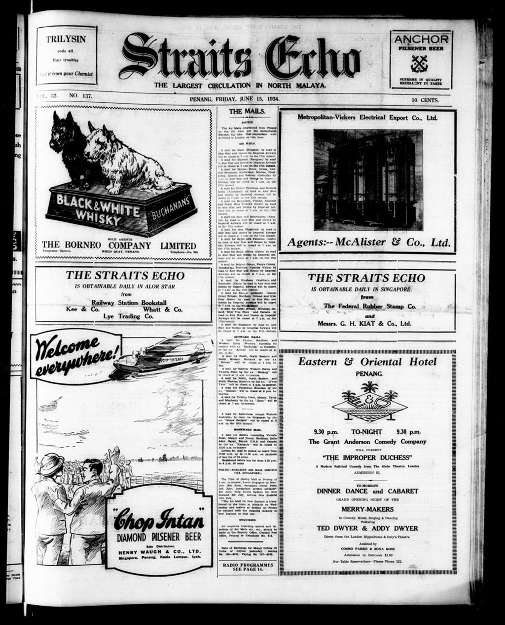 Miniature of Straits Echo 15 June 1934