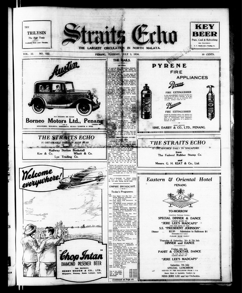 Miniature of Straits Echo 03 July 1934