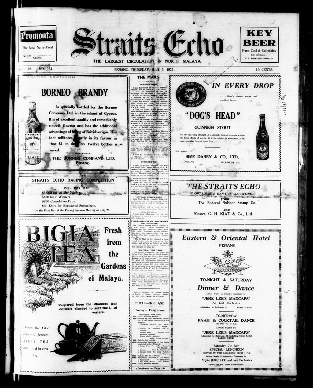 Miniature of Straits Echo 05 July 1934