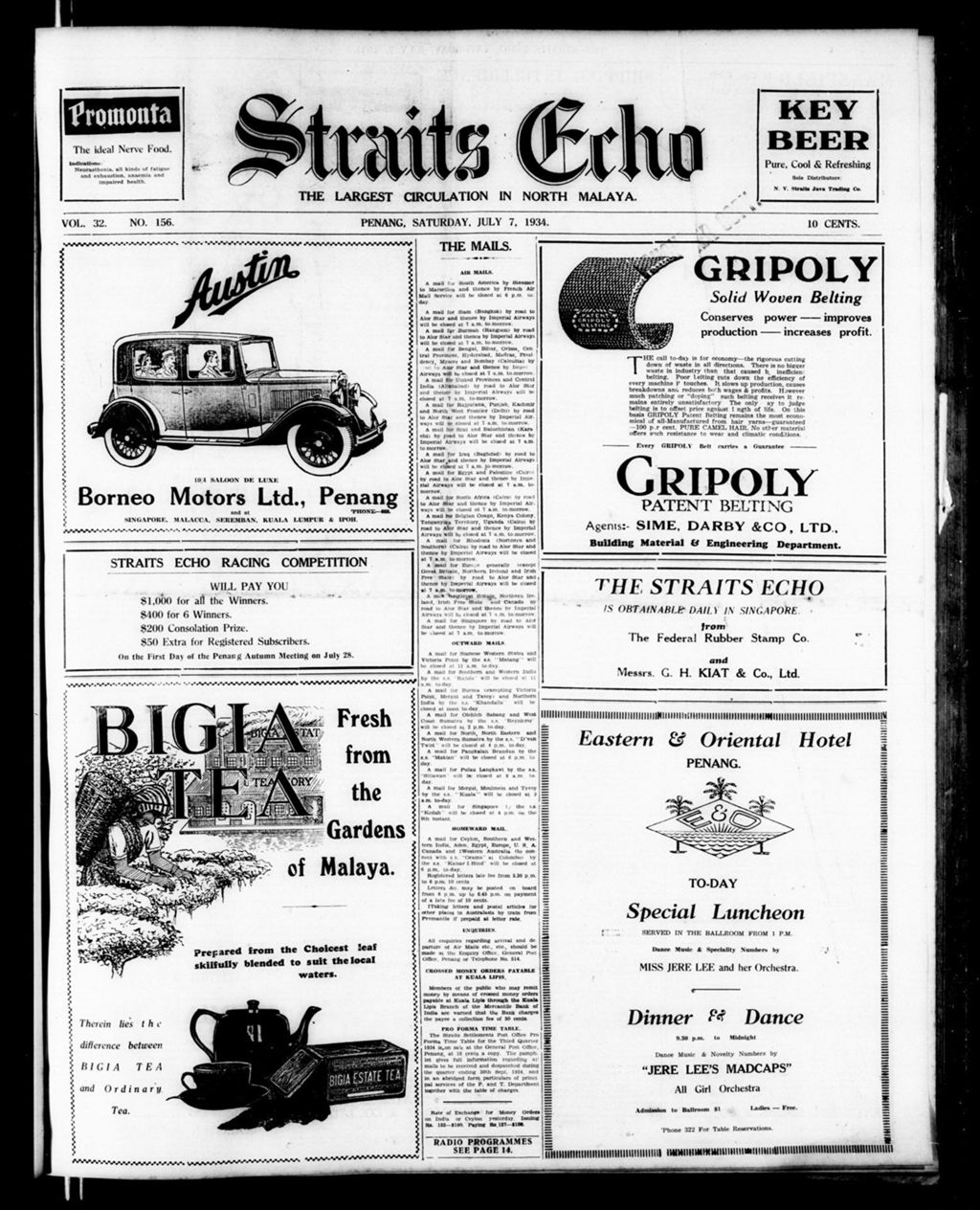 Miniature of Straits Echo 07 July 1934