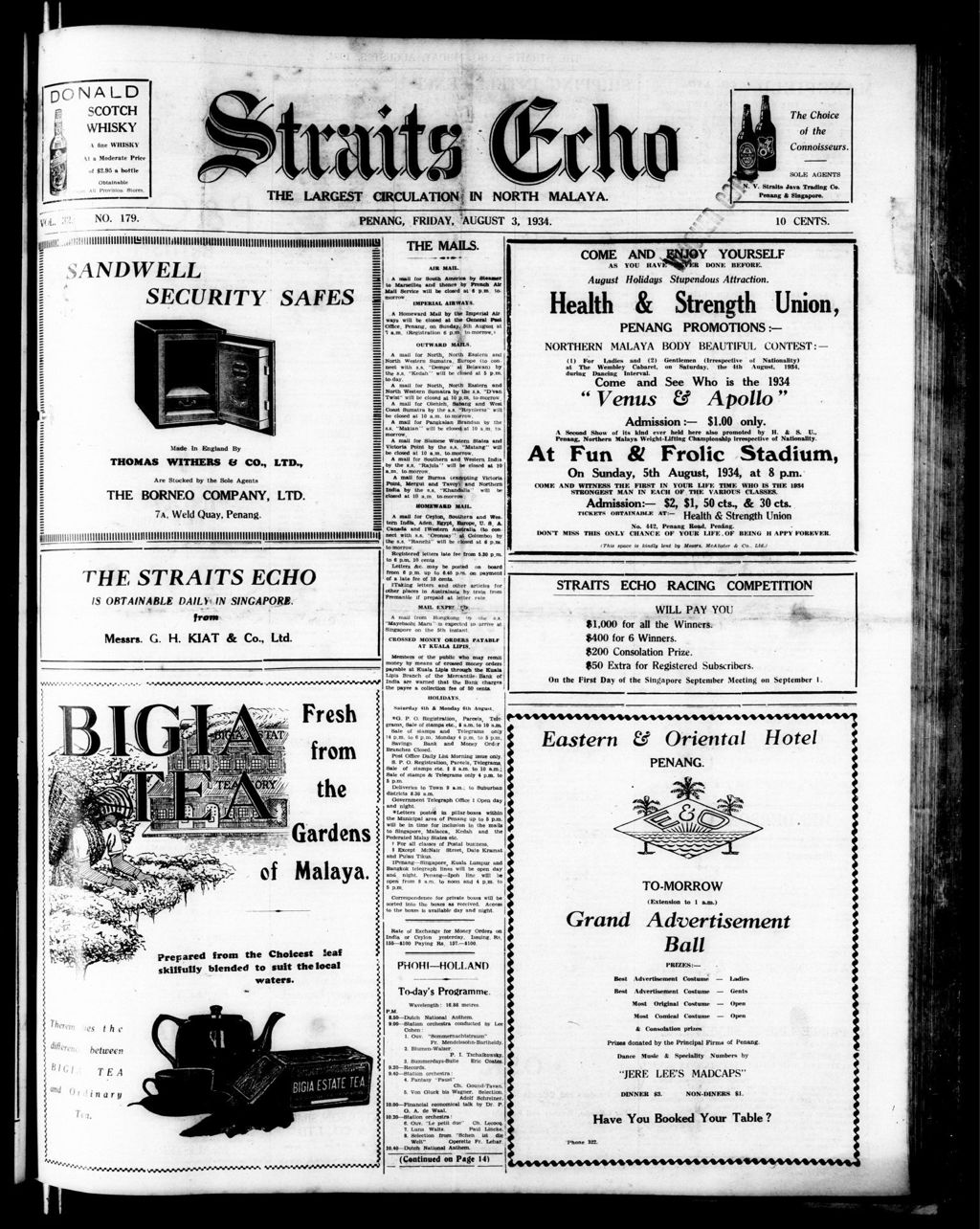 Miniature of Straits Echo 03 August 1934