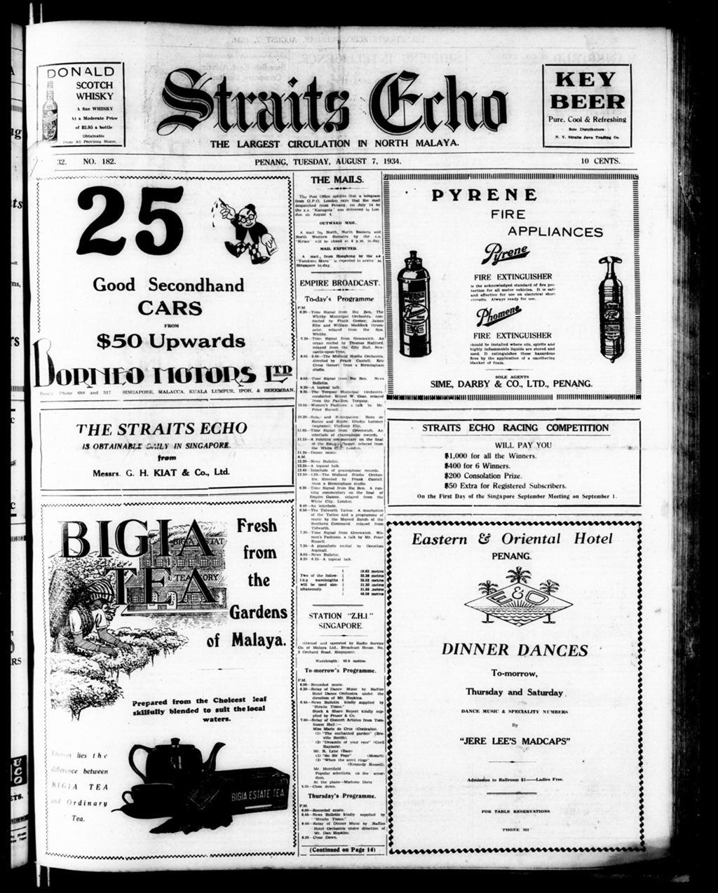 Miniature of Straits Echo 07 August 1934