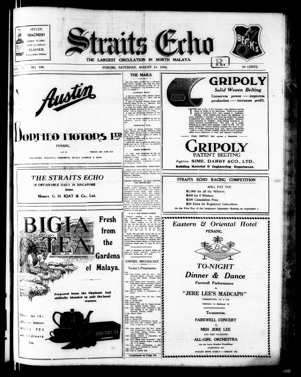 Miniature of Straits Echo 11 August 1934