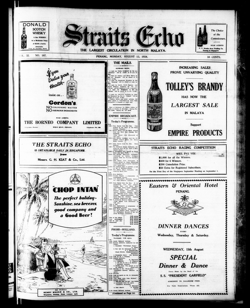 Miniature of Straits Echo 13 August 1934