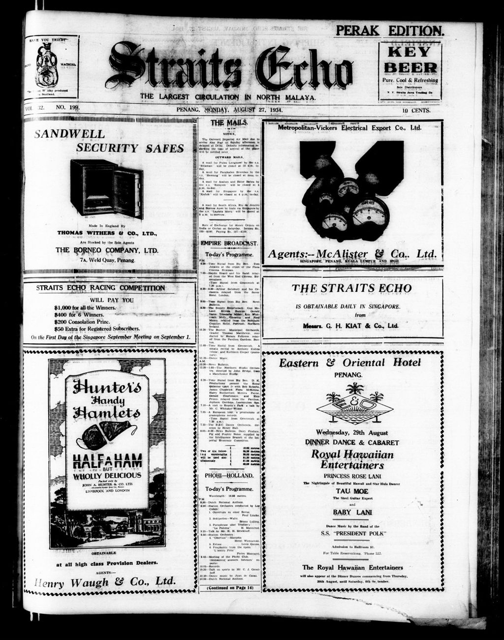 Miniature of Straits Echo 27 August 1934