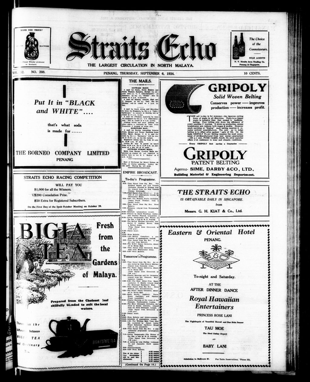 Miniature of Straits Echo 06 September 1934