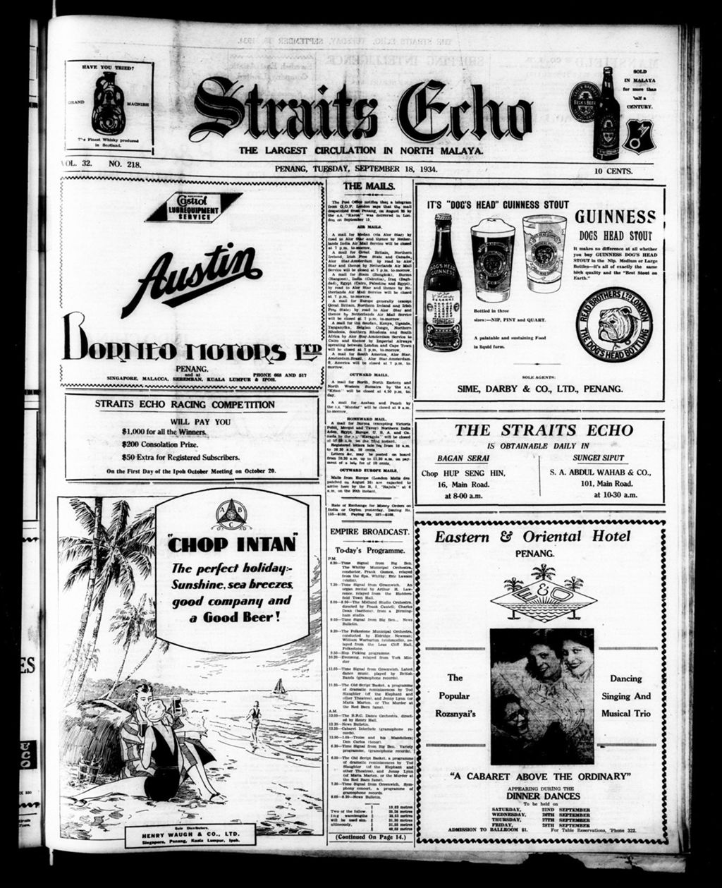 Miniature of Straits Echo 18 September 1934