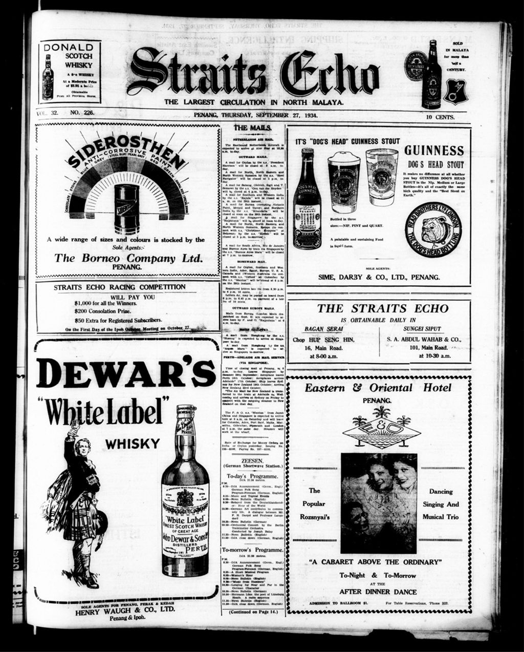 Miniature of Straits Echo 27 September 1934