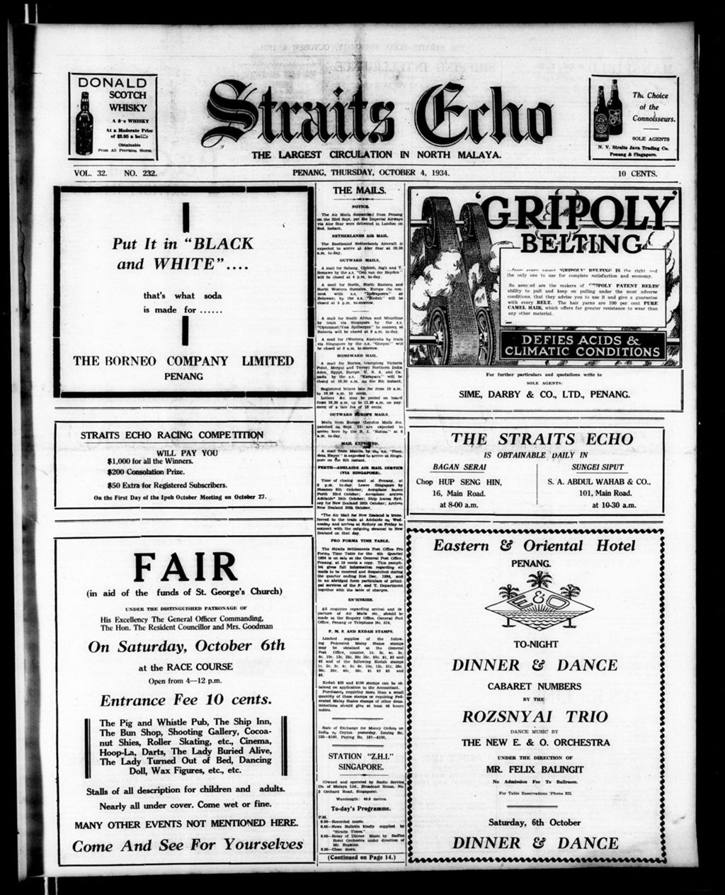 Miniature of Straits Echo 04 October 1934