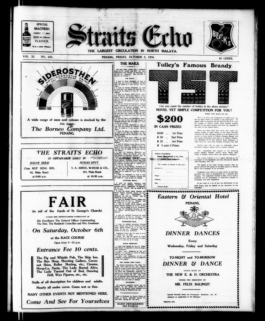 Miniature of Straits Echo 05 October 1934