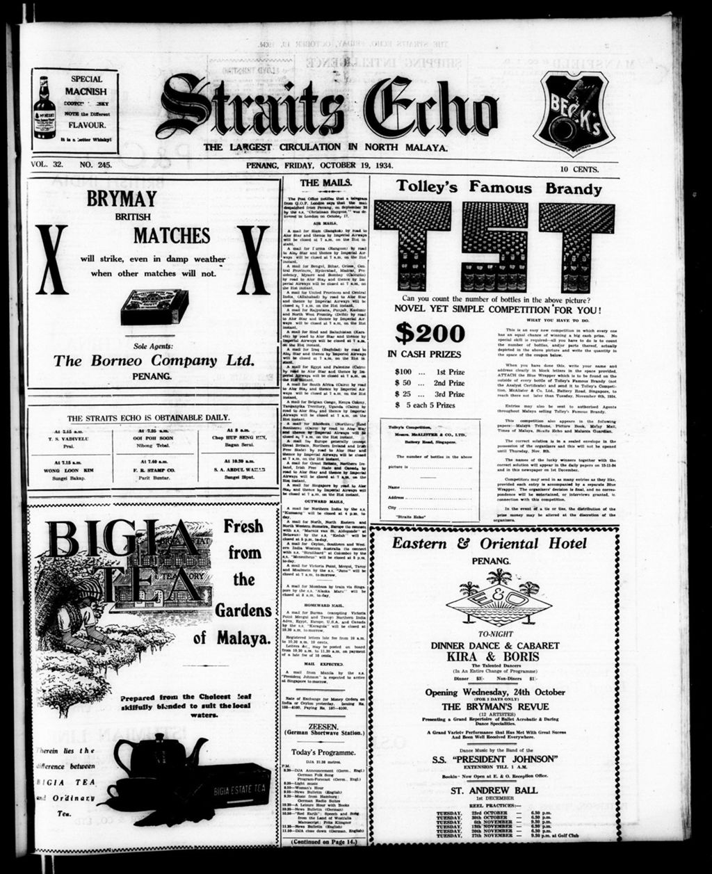 Miniature of Straits Echo 19 October 1934