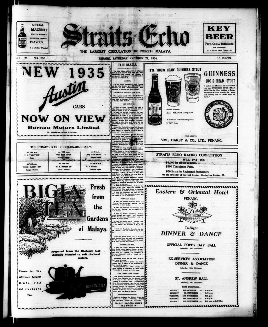 Miniature of Straits Echo 27 October 1934