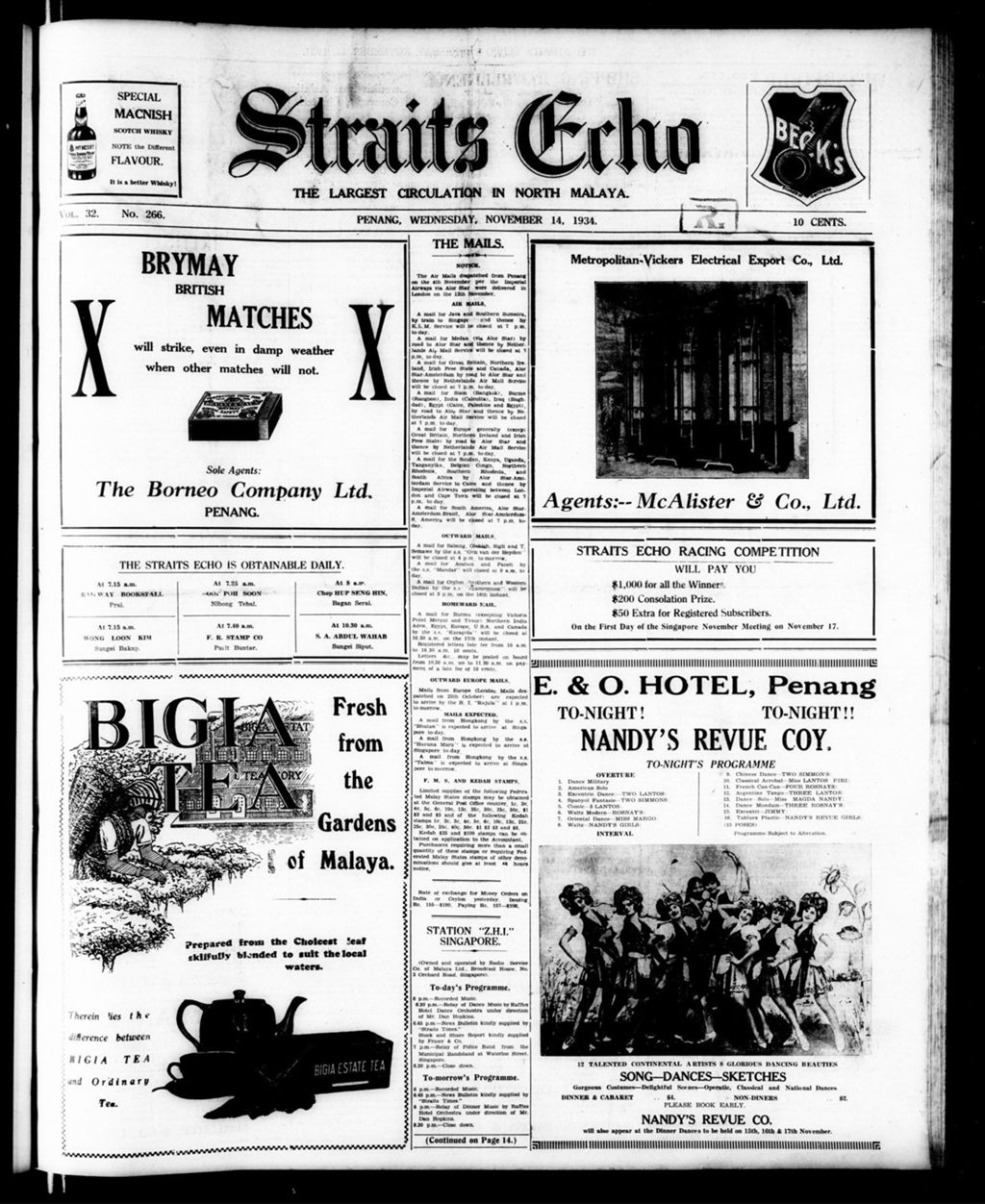 Miniature of Straits Echo 14 November 1934