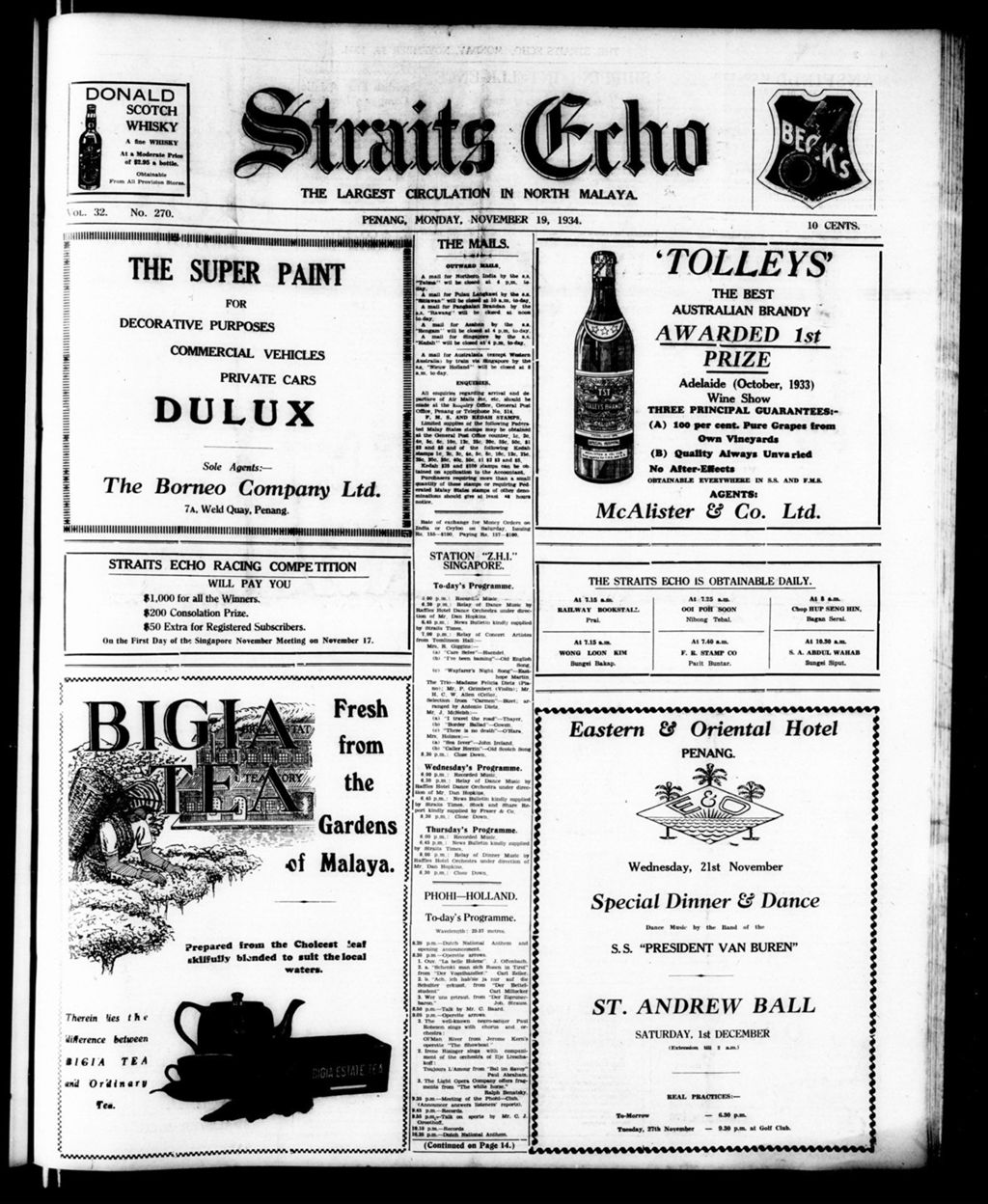 Miniature of Straits Echo 19 November 1934