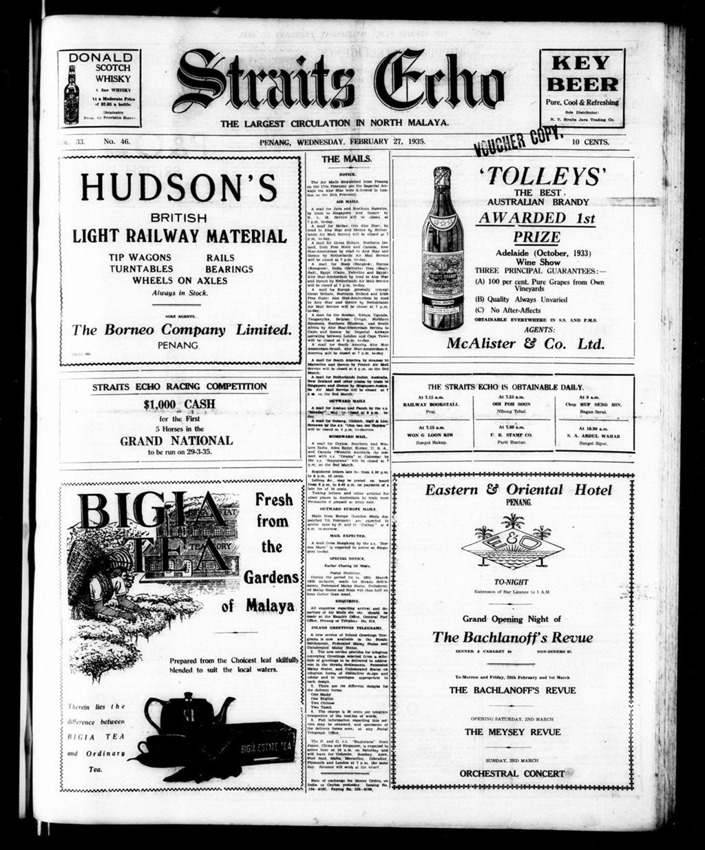 Miniature of Straits Echo 27 February 1935