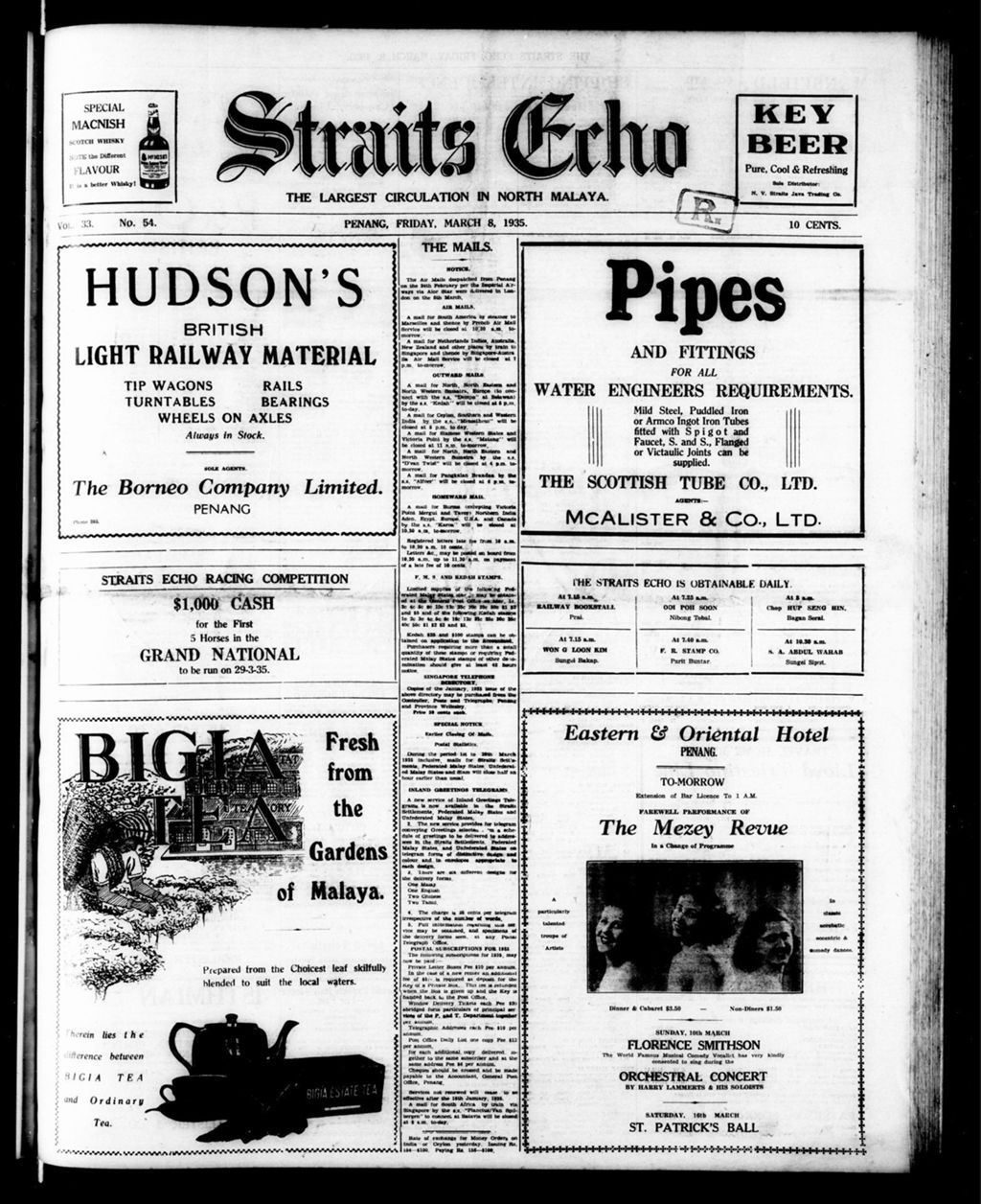 Miniature of Straits Echo 08 March 1935