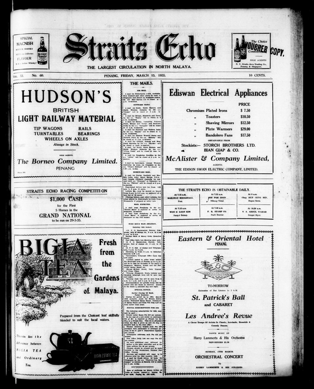 Miniature of Straits Echo 15 March 1935