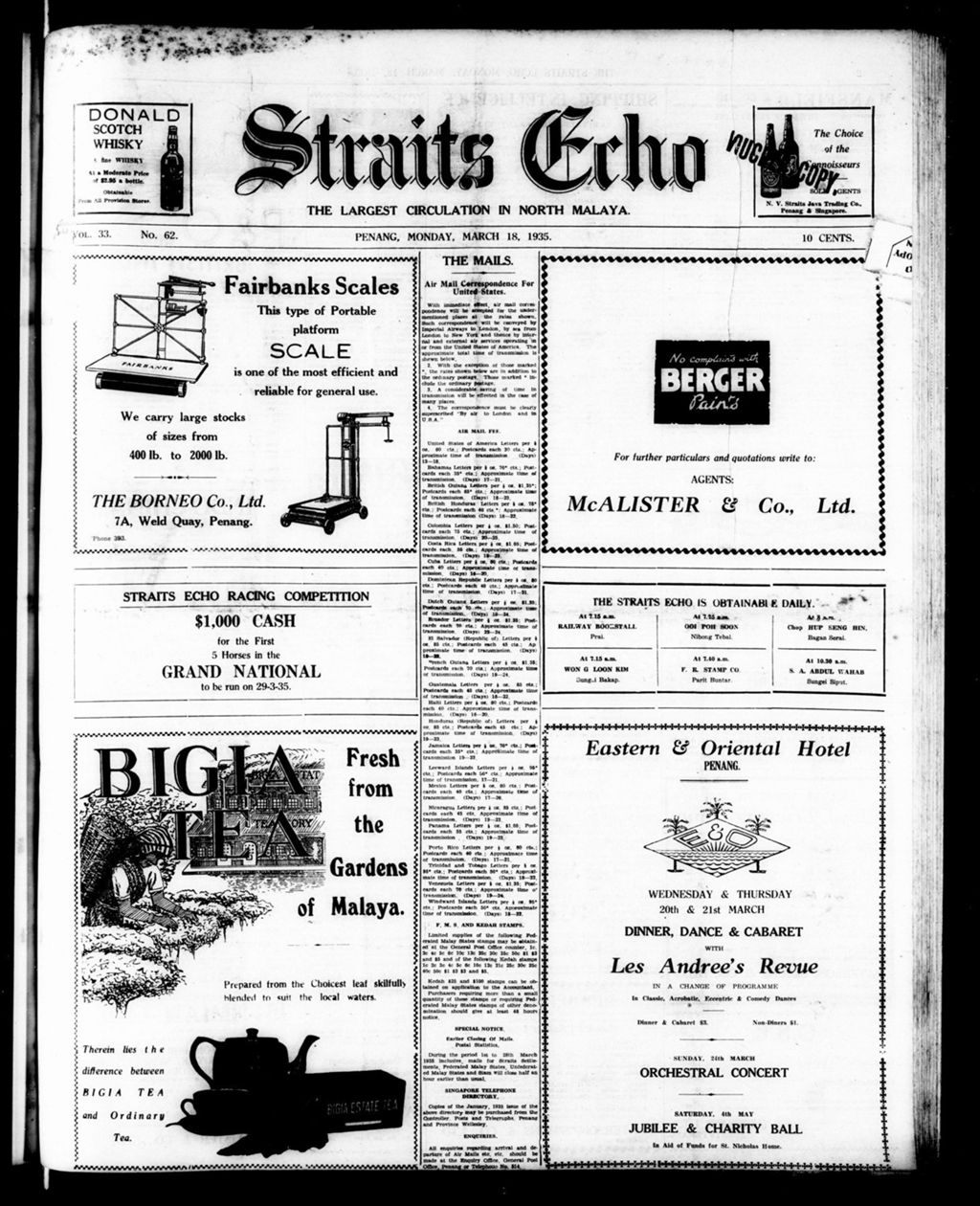 Miniature of Straits Echo 18 March 1935