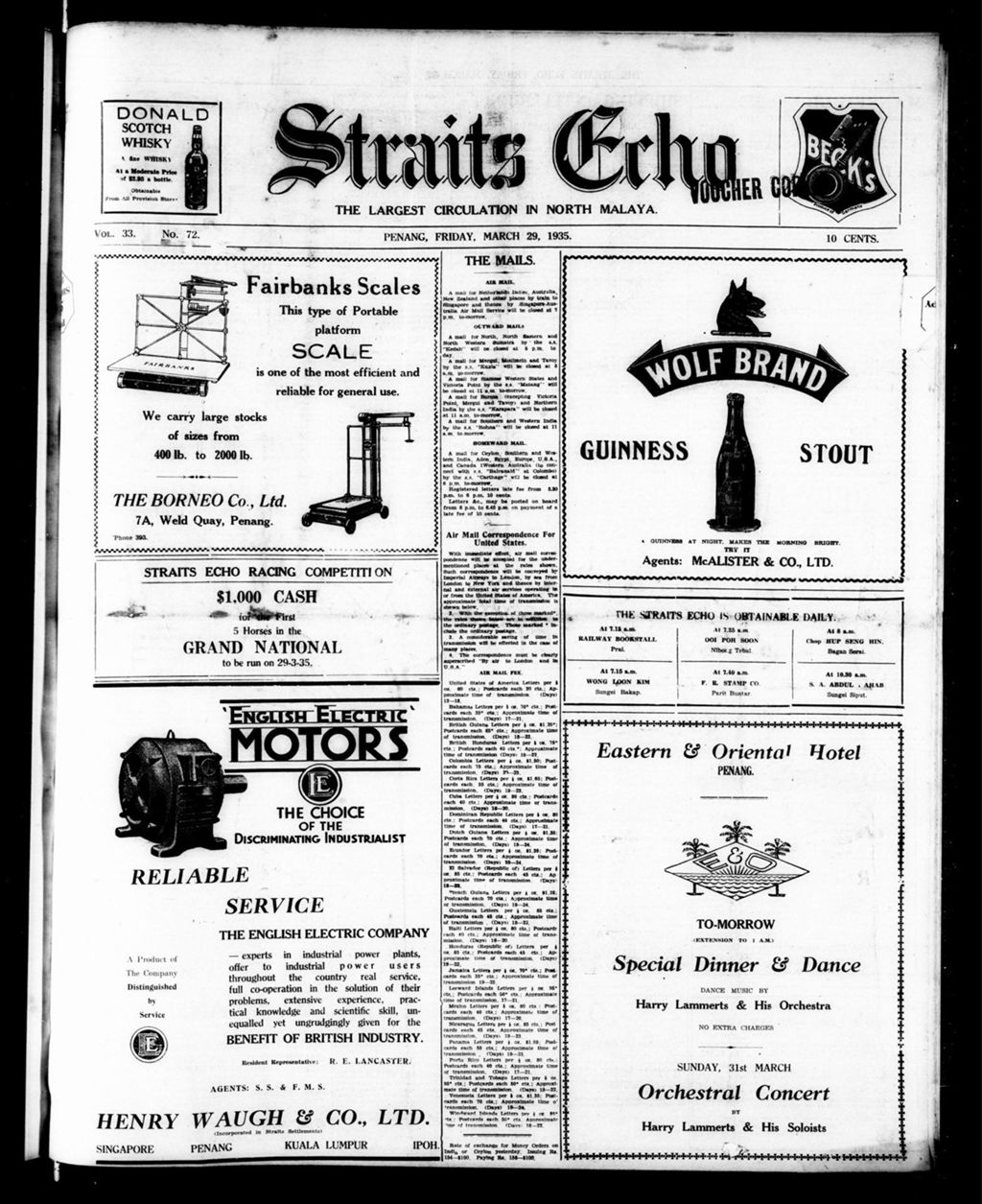 Miniature of Straits Echo 29 March 1935