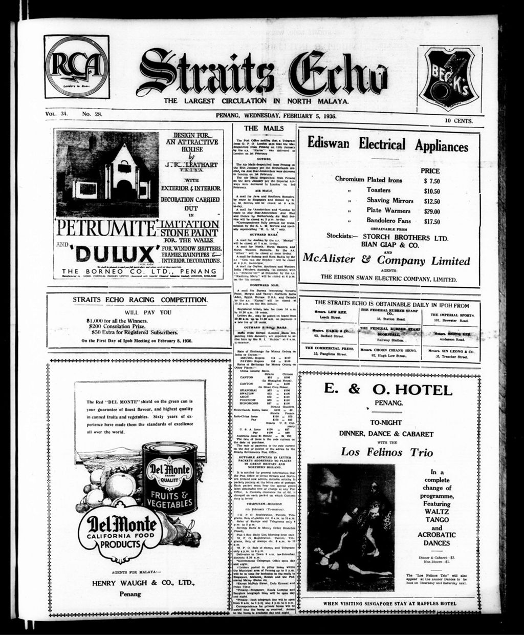 Miniature of Straits Echo 05 February 1936