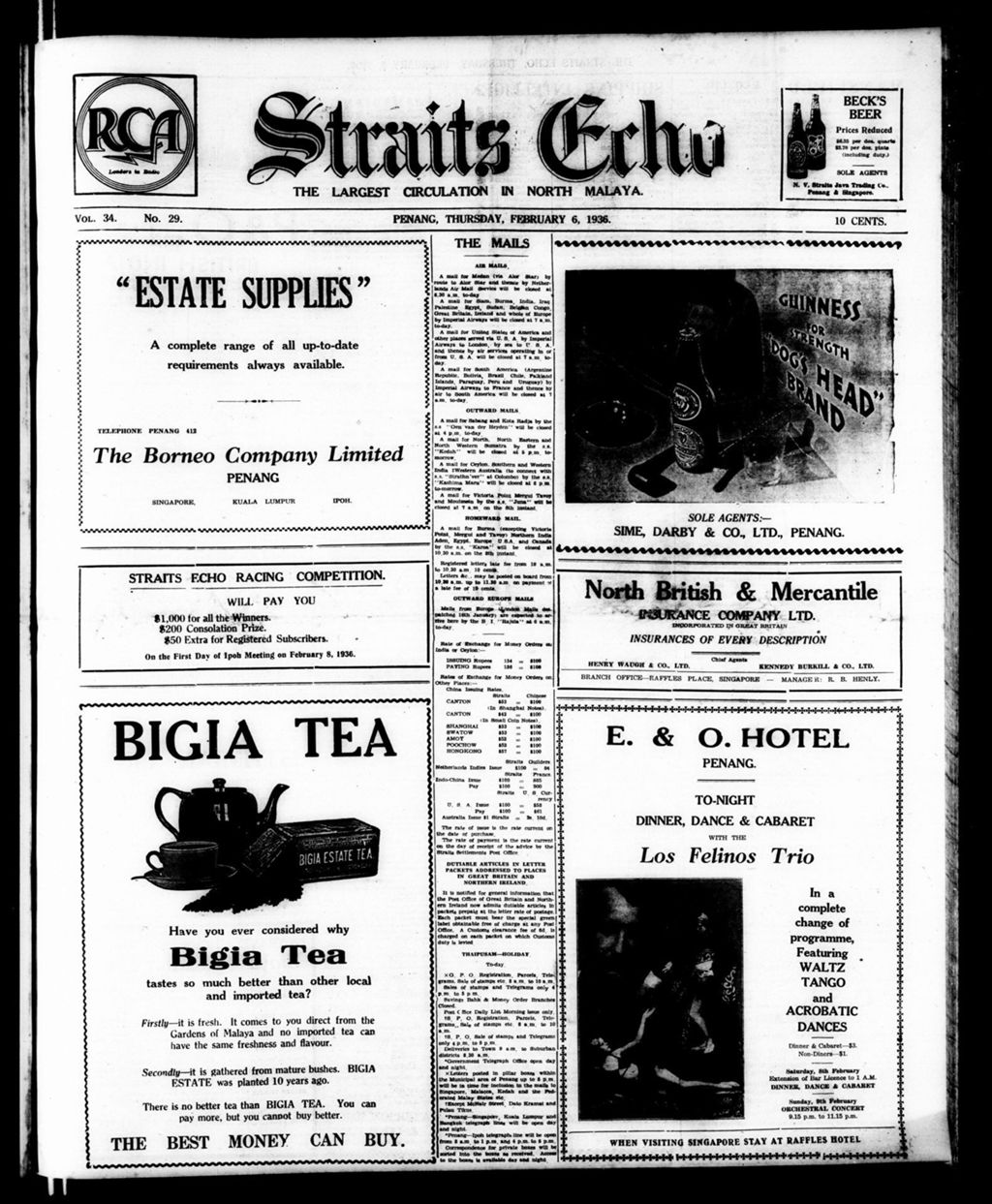 Miniature of Straits Echo 06 February 1936