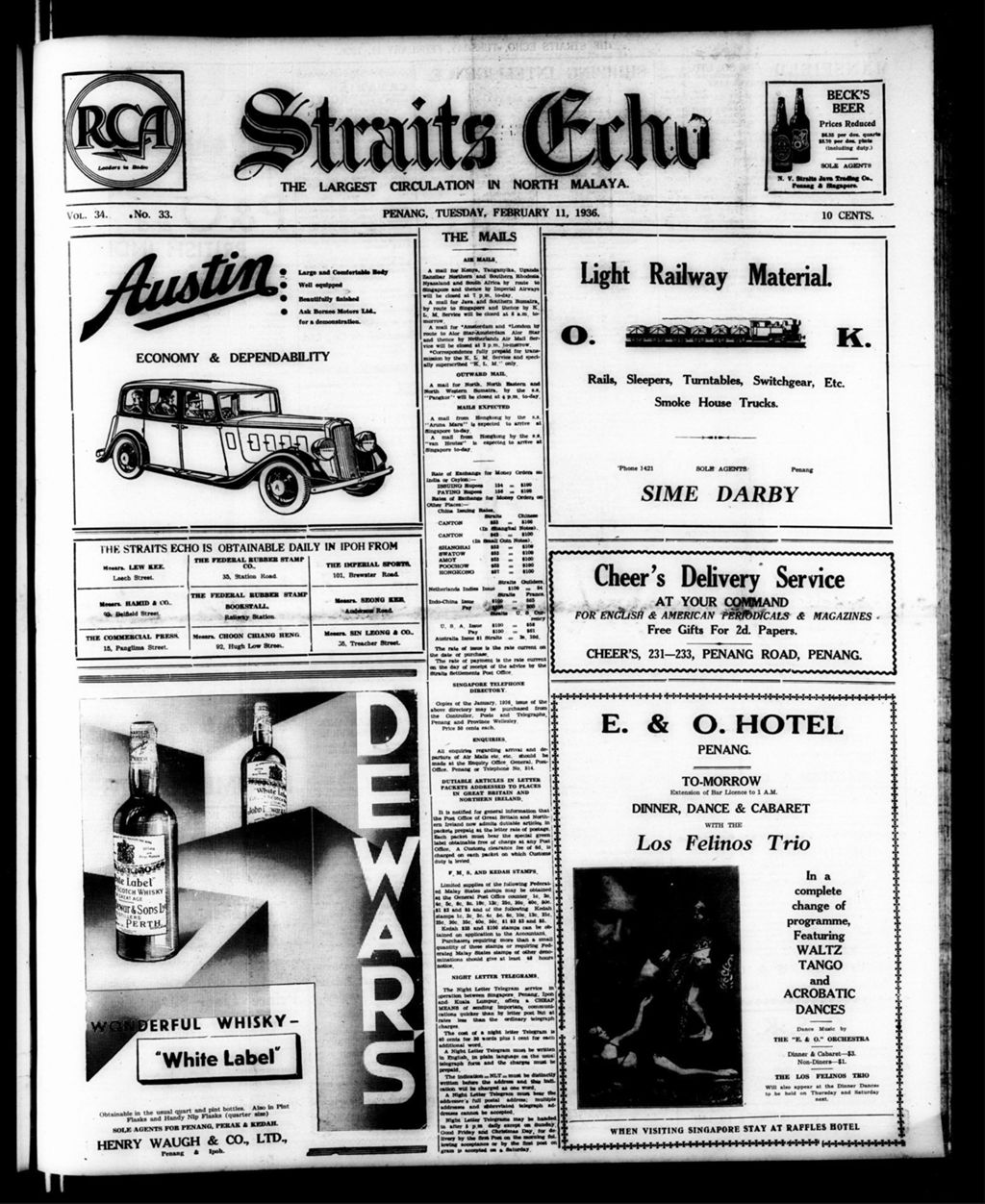 Miniature of Straits Echo 11 February 1936