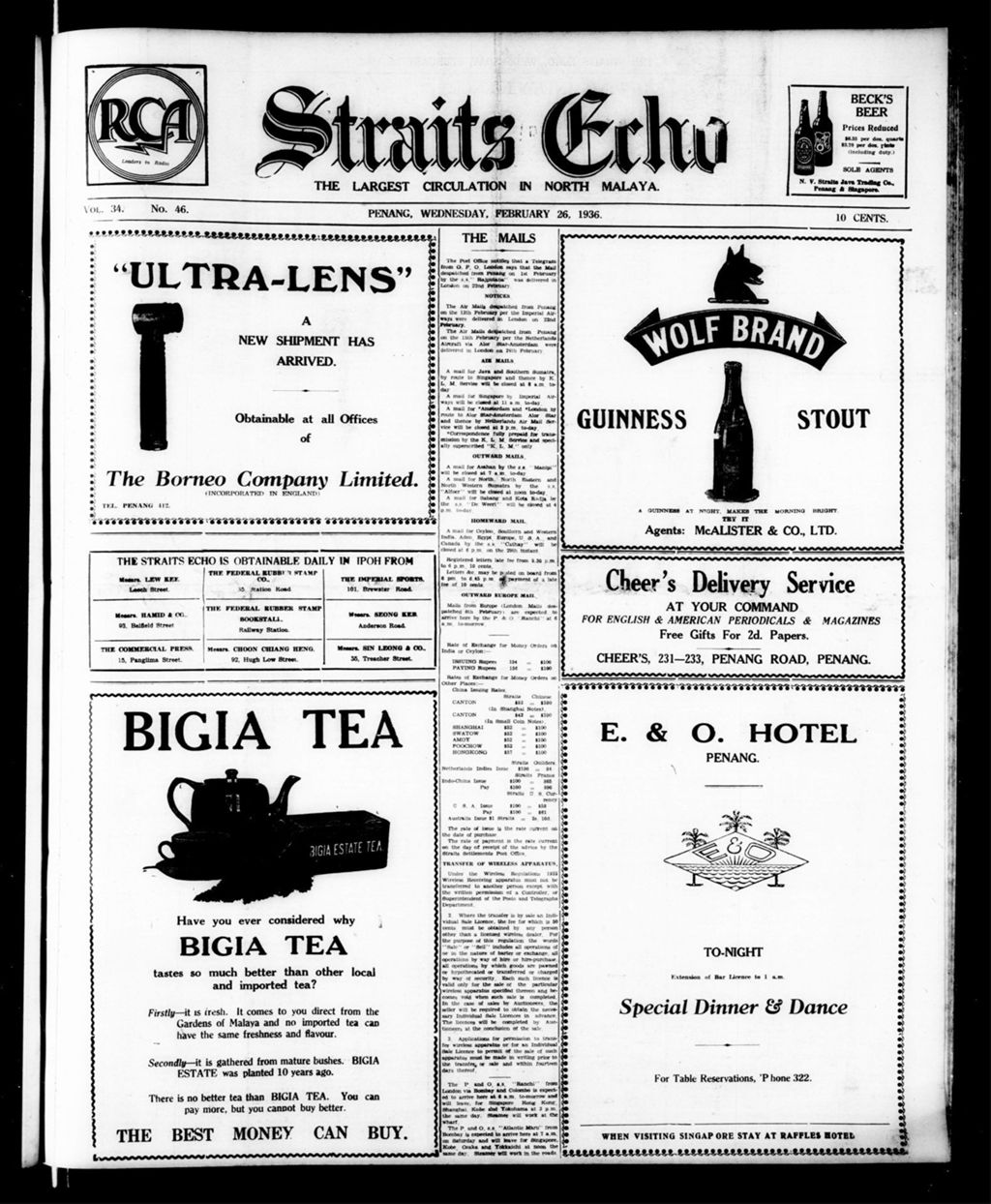 Miniature of Straits Echo 26 February 1936