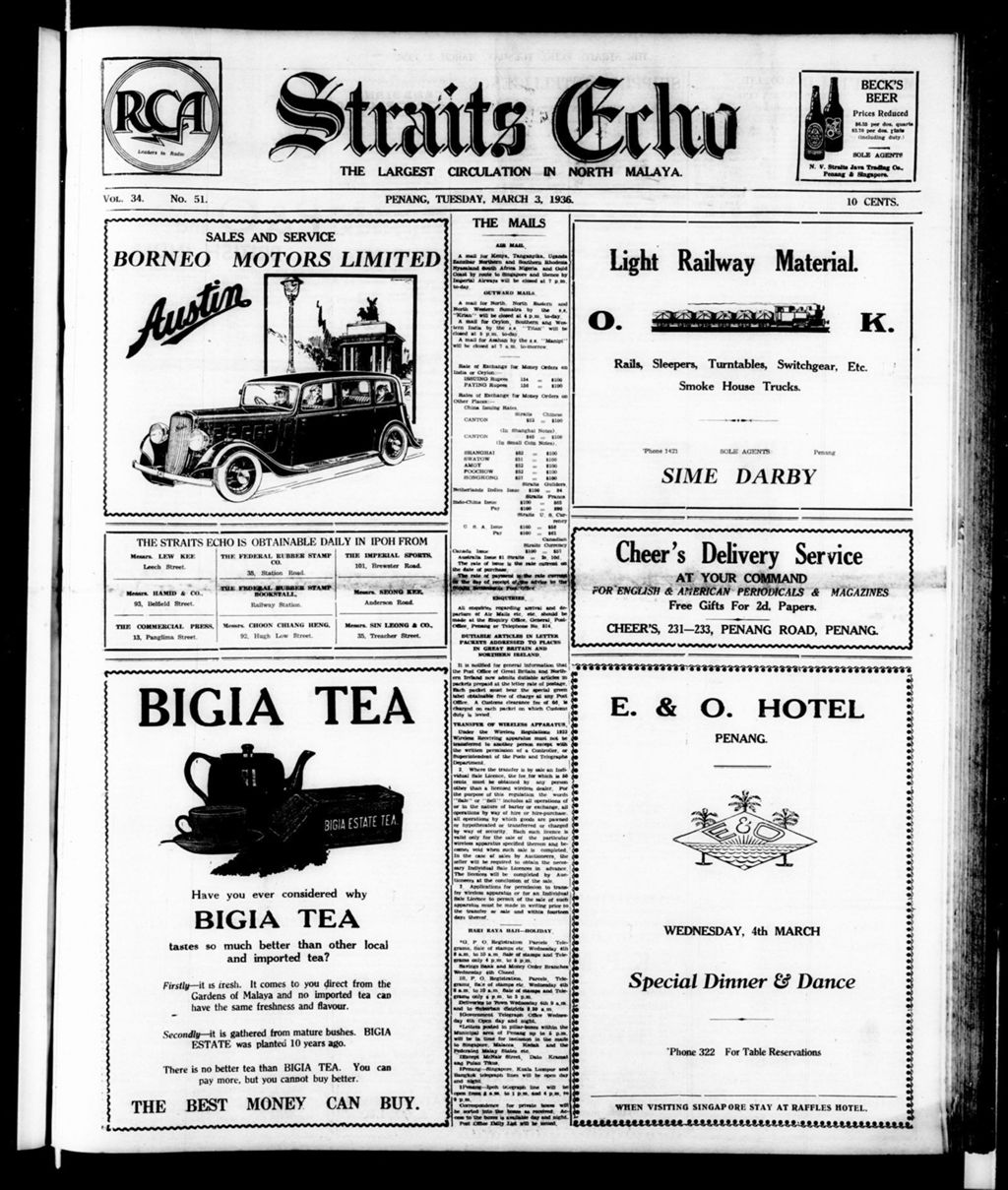 Miniature of Straits Echo 03 March 1936