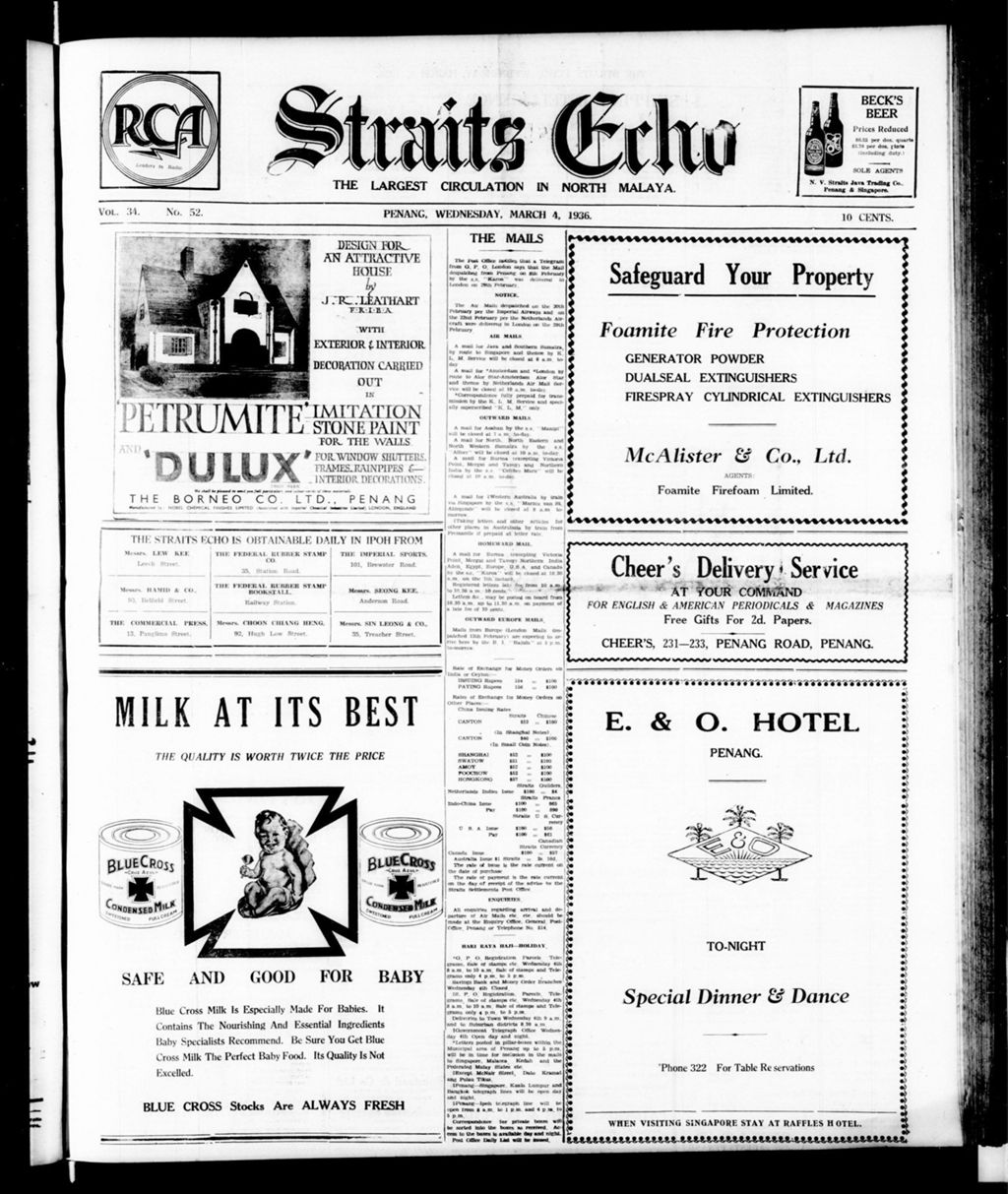 Miniature of Straits Echo 04 March 1936